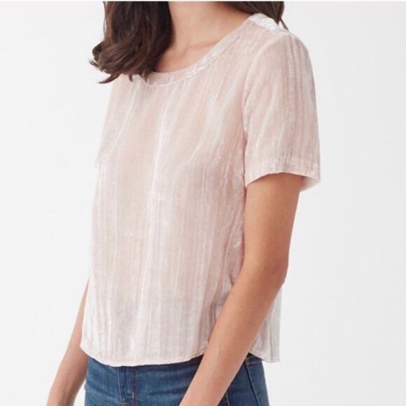 Splendid Velvet Short Sleeve T-Shirt Pink Women Medium Coquette Girly NEW - Picture 1 of 6